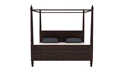 Sheesham Wood Poster Bed Without Storage King Size Bed for Bedroom Wooden Double Bed, Cot Furniture 1 Year Warrenty (King, Walnut)