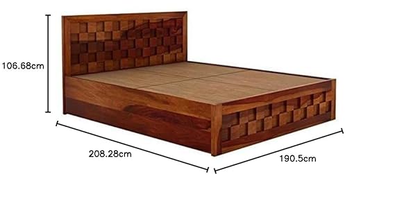 Sheesham Solid Wood King Size Storage Bed for Bedroom | for Home (Honey Finish)