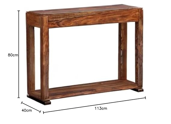 Solid Brown Finish Sheesham Wood Wall Side Console Table for Fascinating Home (113x40x80 cm)