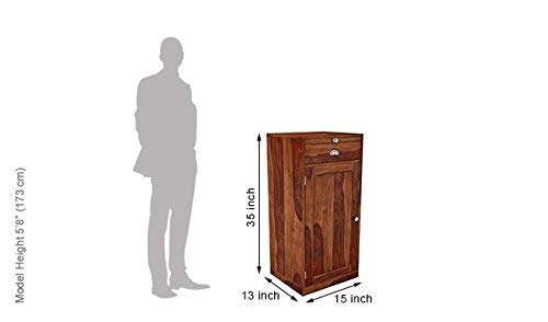 Solid Sheesham Wood Altavista Mini Bar Cabinet (Teak & Mahogany Finsh)