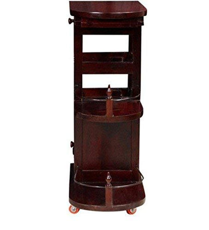 Solid Sheesham Solid Wood Bar Cabinet (Mahogany Finish
