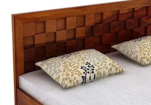 Sheesham Solid Wood King Size Storage Bed for Bedroom | for Home (Honey Finish)