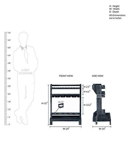 Sheesham Solid Wood Bar Trolley in Provincial Teak Finis