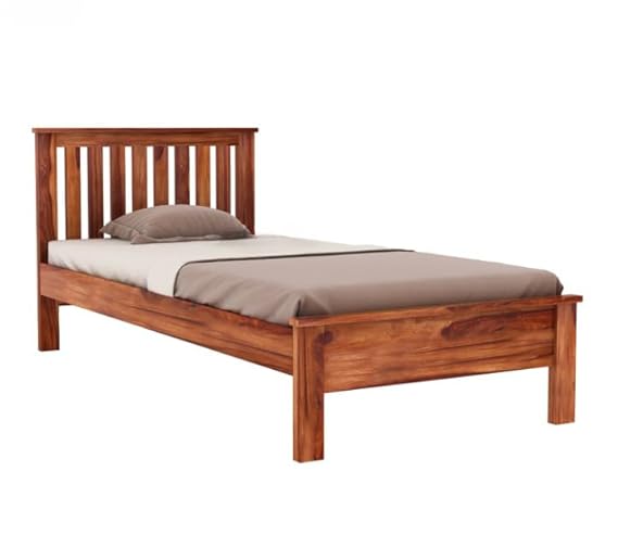 Solid Sheesham Wood Single Bed Furniture for Bedroom Wooden Cot for Home