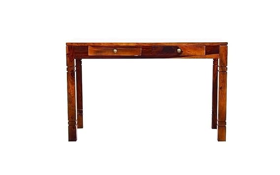 Solid Wood Side Entrance Teak Finish Console Table for Living Room | Console Table with Drawers (46x20x30in)