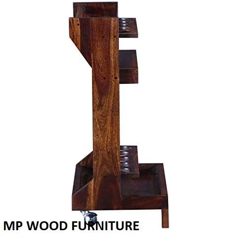 Sheesham Solid Wood Bar Trolley in Provincial Teak Finis