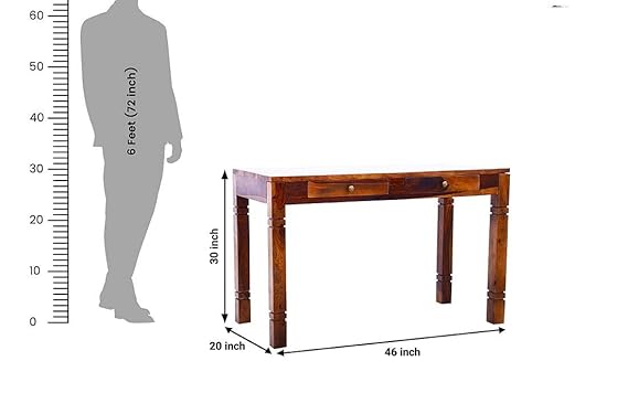 Solid Wood Side Entrance Teak Finish Console Table for Living Room | Console Table with Drawers (46x20x30in)