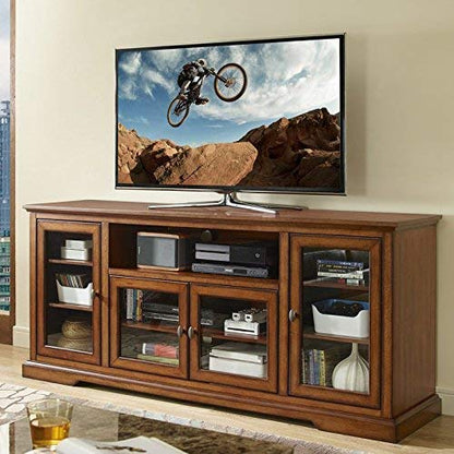 Solid Wood Natural Finishing TV Entertainment Unit (Rustic honey)