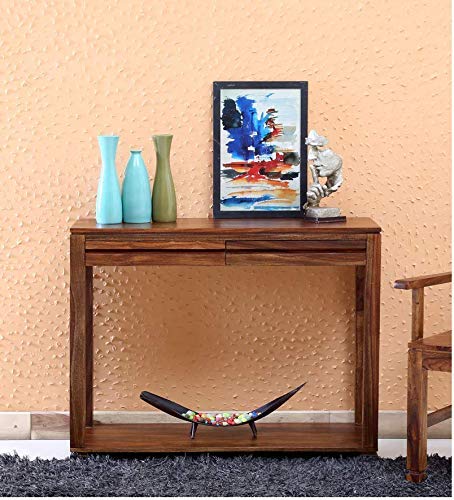 Solid Brown Finish Sheesham Wood Wall Side Console Table for Fascinating Home (113x40x80 cm)