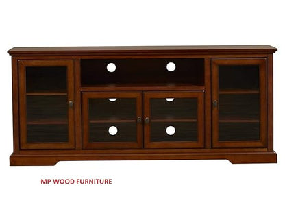 Solid Wood Natural Finishing TV Entertainment Unit (Rustic honey)