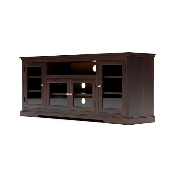 Solid Wood Natural Finishing TV Entertainment Unit (Walnut)