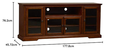 Solid Wood Natural Finishing TV Entertainment Unit (Rustic honey)
