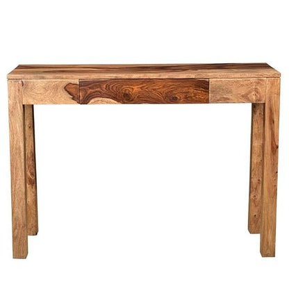 Solid Sheesham Wood Wall Side Entrance Natural Finish Console Table for Graceful Living Room Entrance Console Table with Drawers (45x88x75 cm)