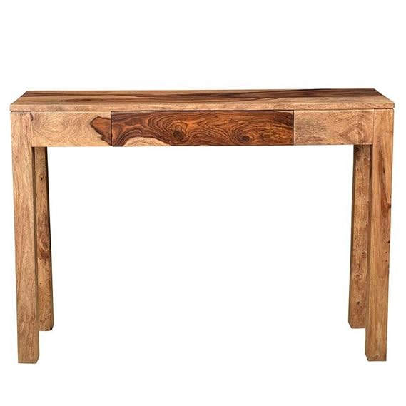 Solid Sheesham Wood Wall Side Entrance Natural Finish Console Table for Graceful Living Room Entrance Console Table with Drawers (45x88x75 cm)