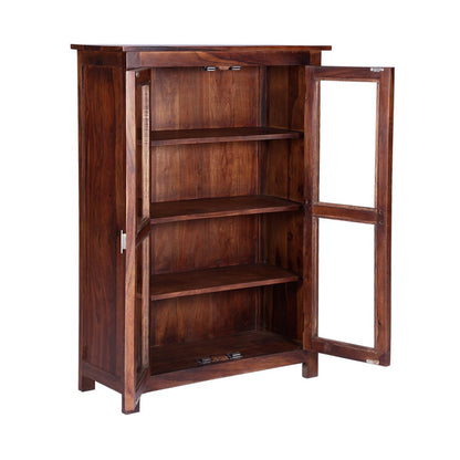 Sheesham Wood Display Shelf - Honey Oak Finish Wall Mount Shelving Set