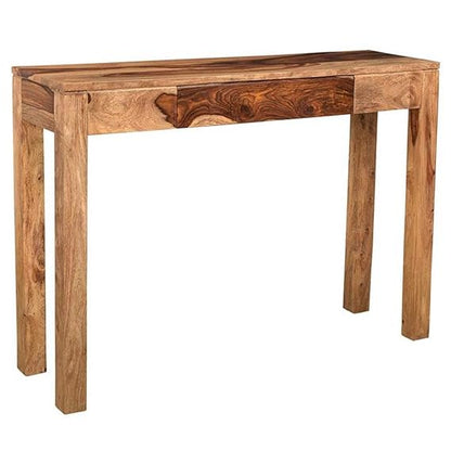Solid Sheesham Wood Wall Side Entrance Natural Finish Console Table for Graceful Living Room Entrance Console Table with Drawers (45x88x75 cm)