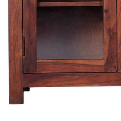 Sheesham Wood Display Shelf - Honey Oak Finish Wall Mount Shelving Set
