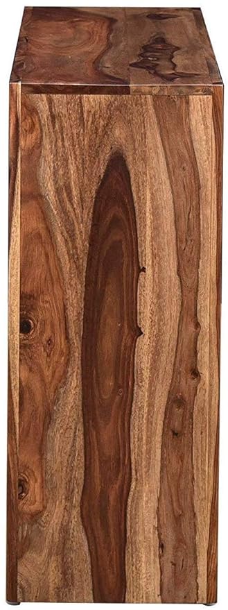 Solid Sheesham Wood Style Teak Finish Wall Side Console Table for Living Room Bedroom (112x30x75 cm)