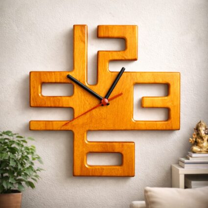 solid-sheesham-wood-swastik-wall-clock-honey-finish