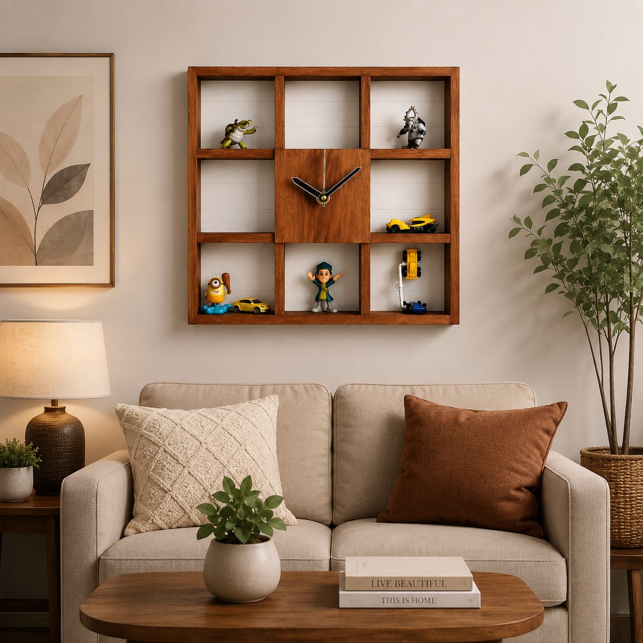 WhatsApp Image 2026-05-31 at 5.57.42 PM Sheesham Wood Wall Clock Shelf for Living Room